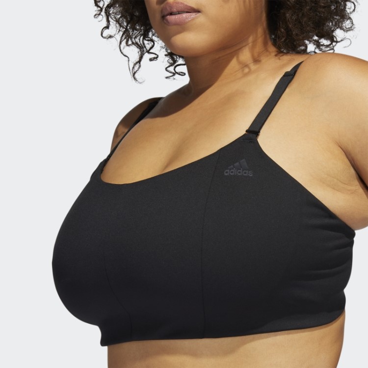 Sutiã De Estúdio De Ioga Preto Com Suporte Leve (tamanho Grande) Adidas