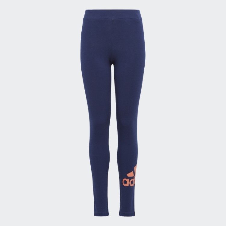 Meia-calça De Algodão Azul Escuro Com Logo Grande Adidas