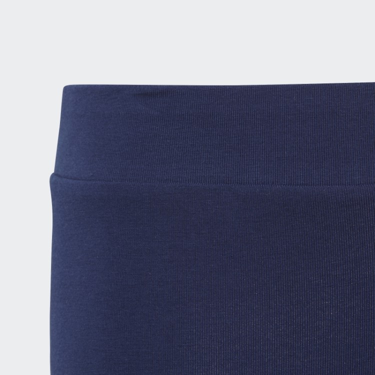 Meia-calça De Algodão Azul Escuro Com Logo Grande Adidas