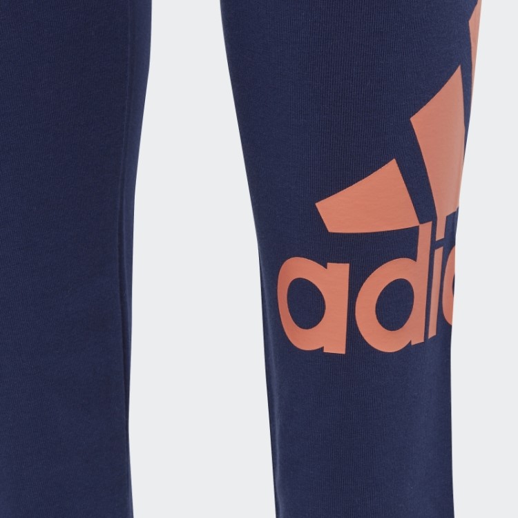 Meia-calça De Algodão Azul Escuro Com Logo Grande Adidas