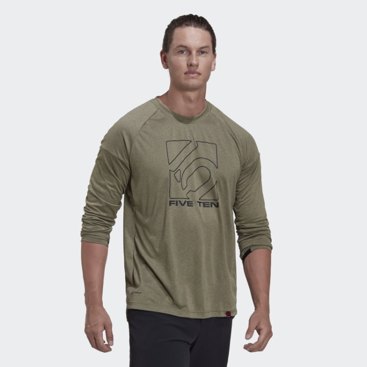 Camisa Cinco Dez De Manga Comprida Adidas Orbit Verde