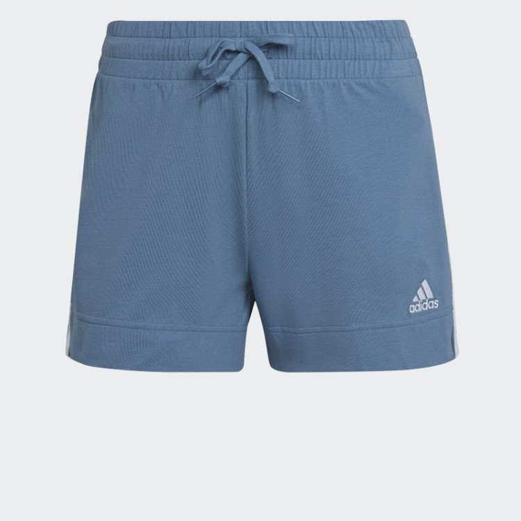 Bermuda Slim Com As Três Listras Azul Alterada Da Adidas