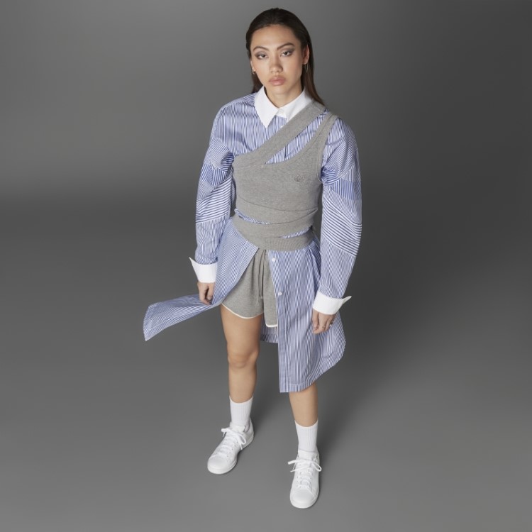 Top De Sutiã Envoltório Waffle Versão Azul Adidas Core Heather