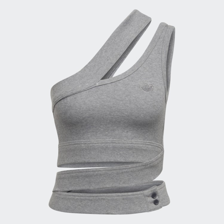 Top De Sutiã Envoltório Waffle Versão Azul Adidas Core Heather