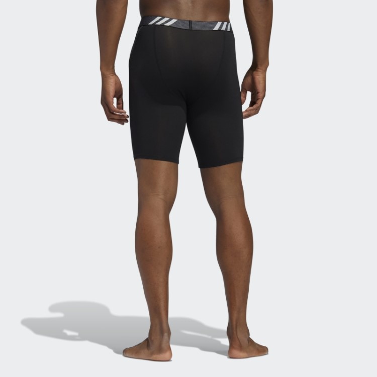 Cueca Boxer Longa De Malha De Desempenho 3 Pares Adidas Preto