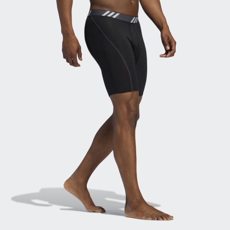 Cueca Boxer Longa De Malha De Desempenho 3 Pares Adidas Preto