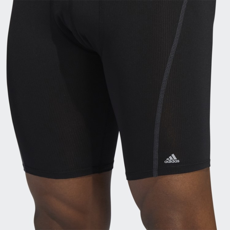 Cueca Boxer Longa De Malha De Desempenho 3 Pares Adidas Preto