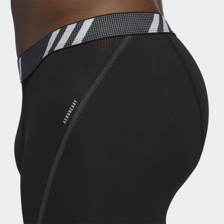 Cueca Boxer Longa De Malha De Desempenho 3 Pares Adidas Preto