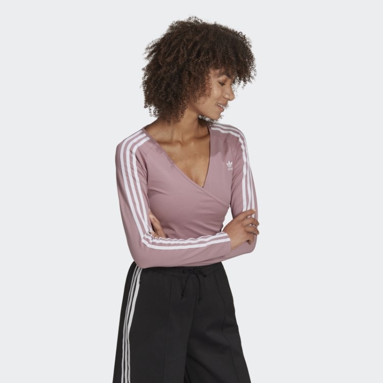 Malva Adidas Adicolor Classics Camiseta Cropped Manga Longa