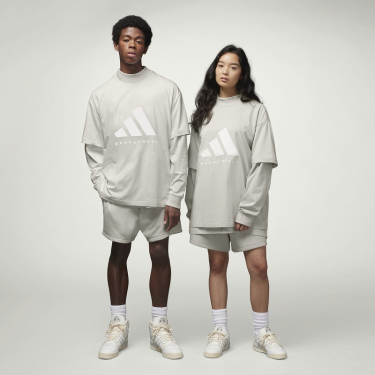 Moda De Camiseta De Basquete Adidas Cinza Metal