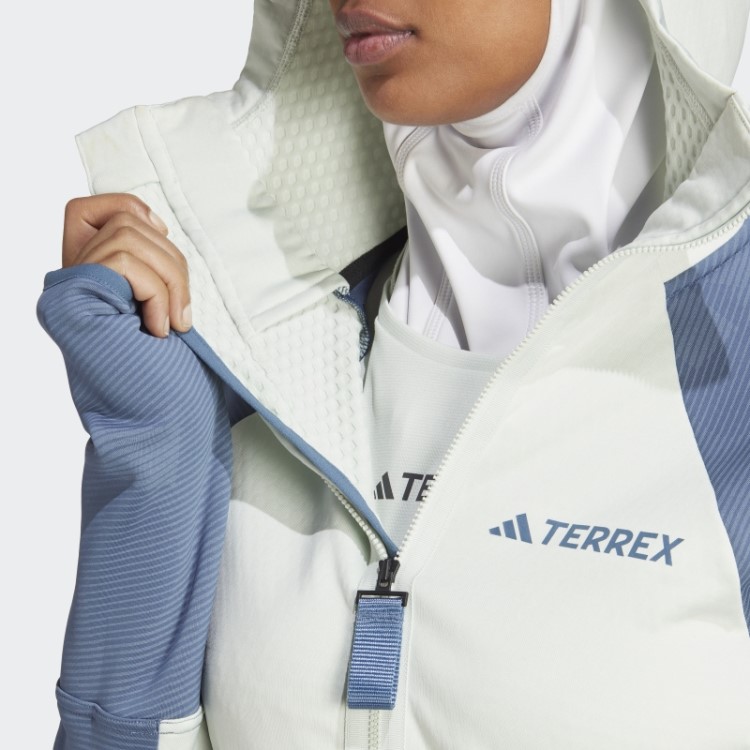 Adidas Terrex Tech Flooce Jaqueta De Lã Para Caminhada Com Capuz Verde