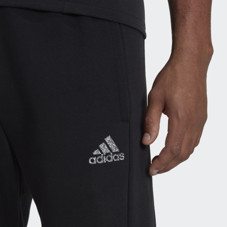 Emblema De Lã De Estádio Do Esporte Calças Algemadas Pretas Adidas