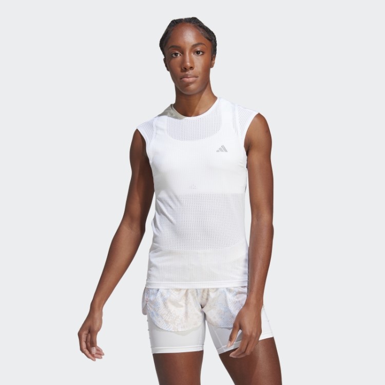 Camiseta Branca De Corrida Rápida Adidas