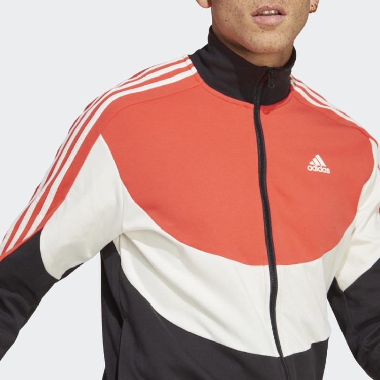 Agasalho Colorblock Vermelho Adidas
