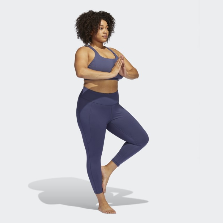 Leggings Adidas Yoga Studio 7/8 (tamanho Grande) Azul Marinho