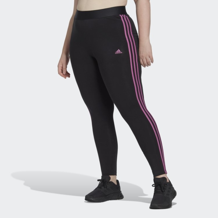 Legging Com As Três Listras Adidas Essentials (tamanho Grande) Lilás