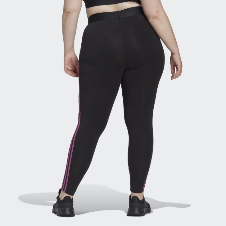 Legging Com As Três Listras Adidas Essentials (tamanho Grande) Lilás