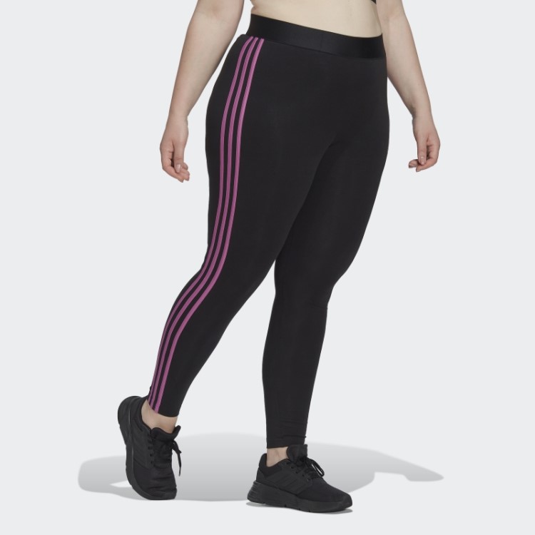 Legging Com As Três Listras Adidas Essentials (tamanho Grande) Lilás