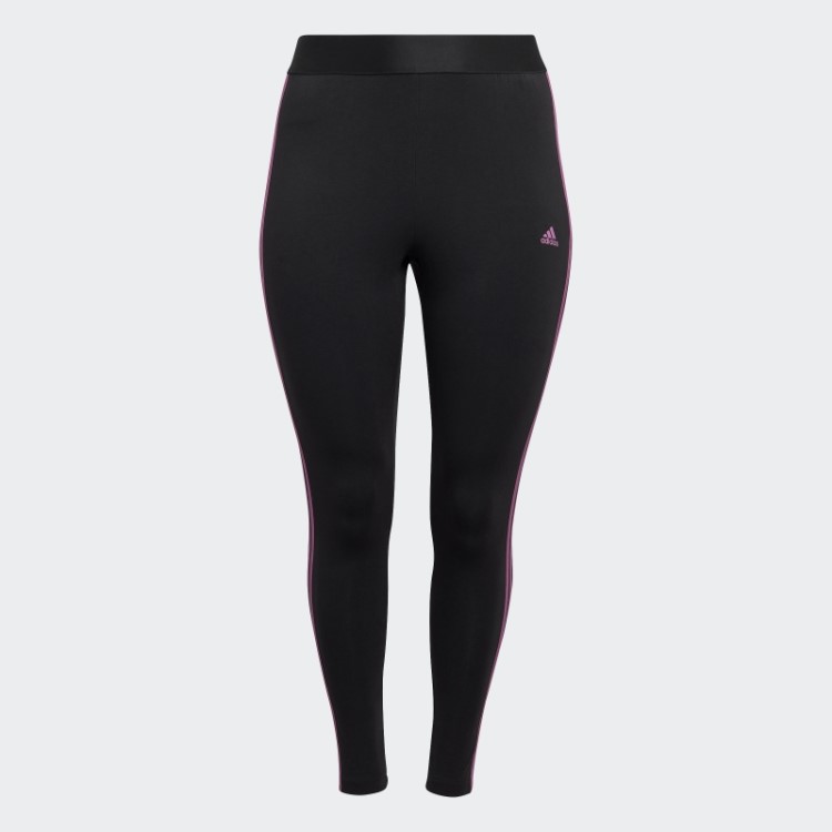 Legging Com As Três Listras Adidas Essentials (tamanho Grande) Lilás