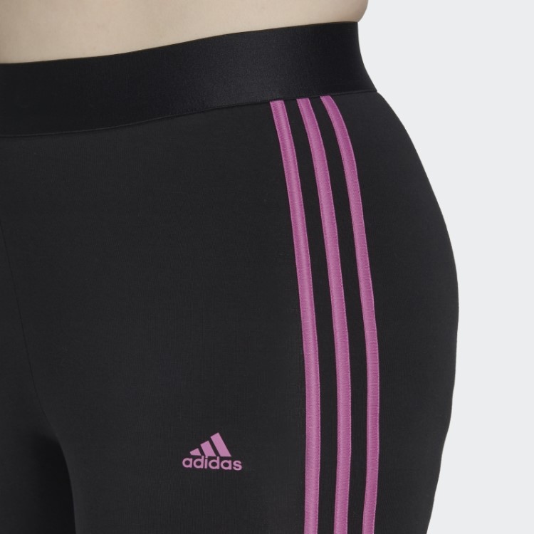 Legging Com As Três Listras Adidas Essentials (tamanho Grande) Lilás