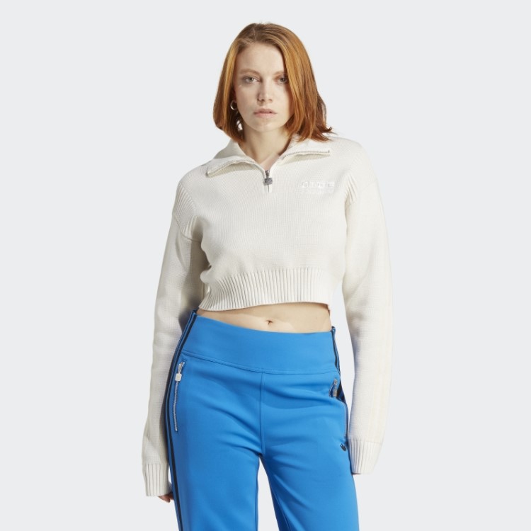 Blusa De Malha Branca Versão Azul Adidas