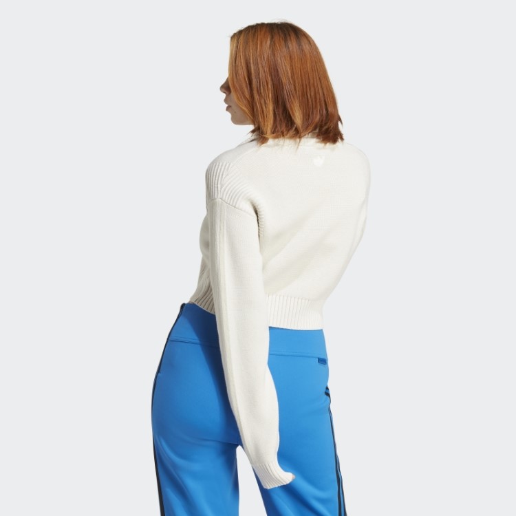 Blusa De Malha Branca Versão Azul Adidas