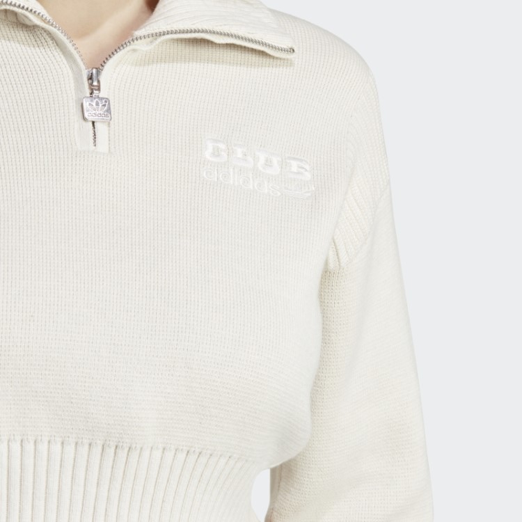 Blusa De Malha Branca Versão Azul Adidas