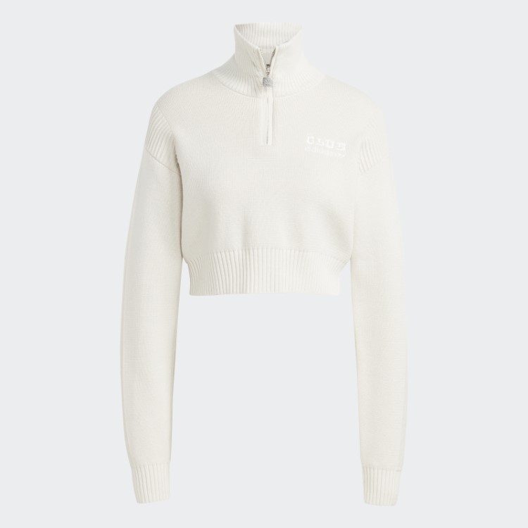 Jaqueta De Malha Branca Versão Azul Adidas