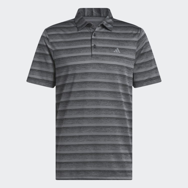 Adidas Camisa Polo Listrada De Duas Cores Cinza
