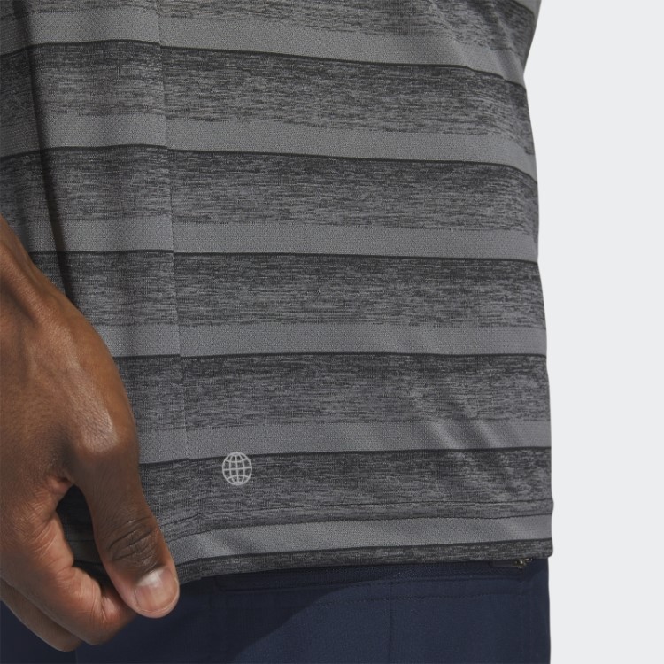Adidas Camisa Polo Listrada De Duas Cores Cinza