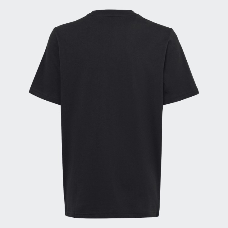 Camiseta Solta De Algodão Com Logo Grande Preto Essencial Adidas