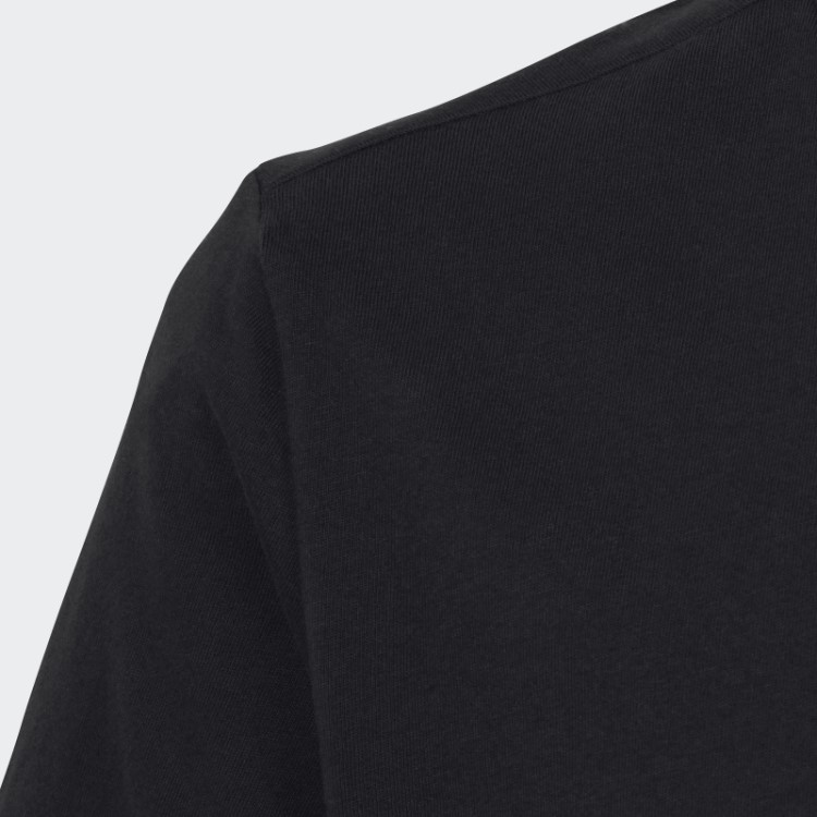 Camiseta Solta De Algodão Com Logo Grande Preto Essencial Adidas