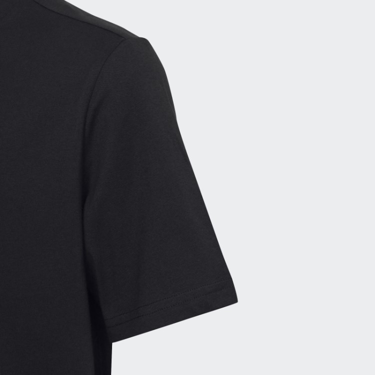 Camiseta Solta De Algodão Com Logo Grande Preto Essencial Adidas