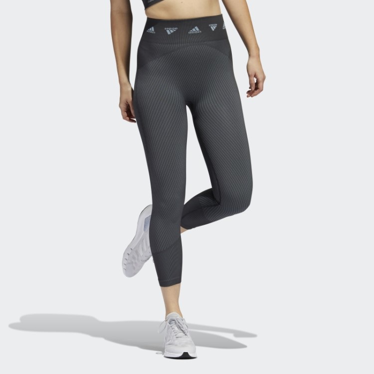 Legging Aeroknit Training 7/8 Cinza Adidas