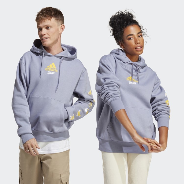 Moletom Com Capuz Gráfico Violeta Prateado Adidas