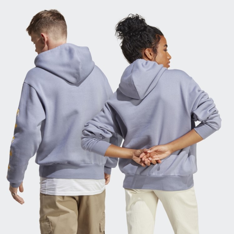 Moletom Com Capuz Gráfico Violeta Prateado Adidas