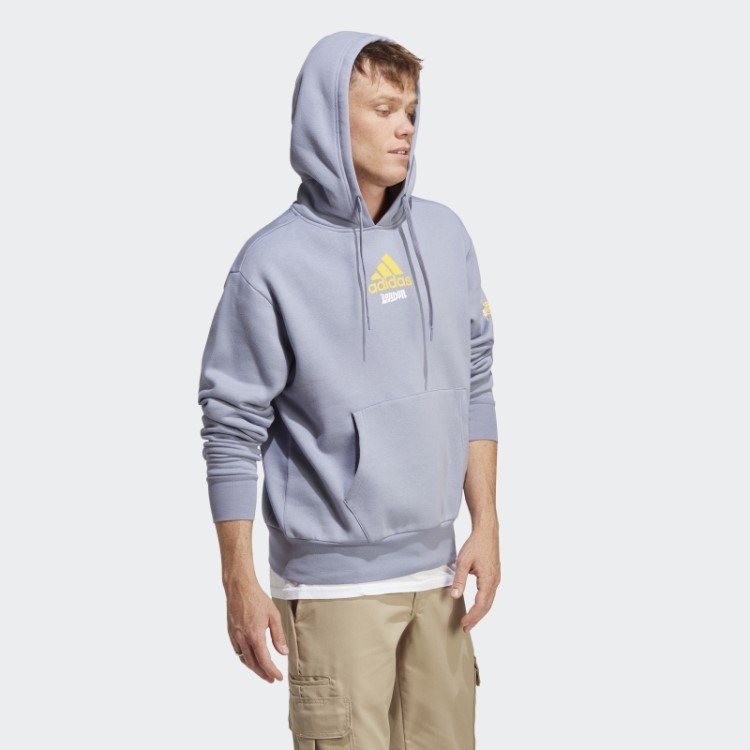 Moletom Com Capuz Gráfico Violeta Prateado Adidas