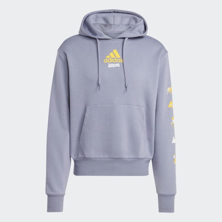 Moletom Com Capuz Gráfico Violeta Prateado Adidas