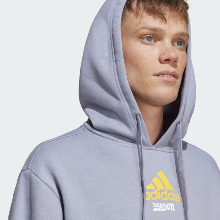 Moletom Com Capuz Gráfico Violeta Prateado Adidas
