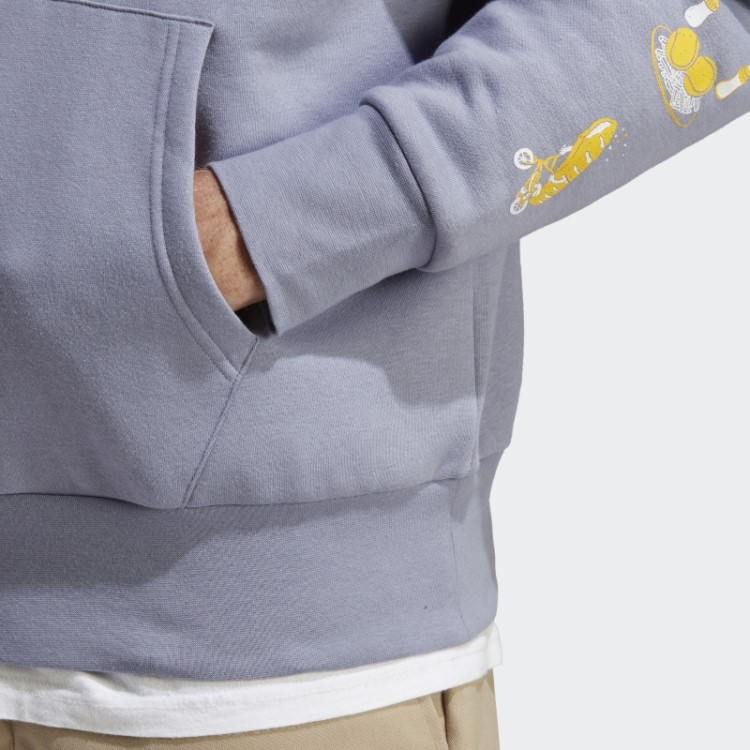 Moletom Com Capuz Gráfico Violeta Prateado Adidas
