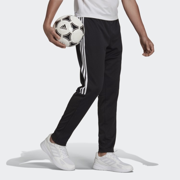 Calça Preta Adidas Aeroready Sereno Slim Com As Três Listras De Corte Afunilado