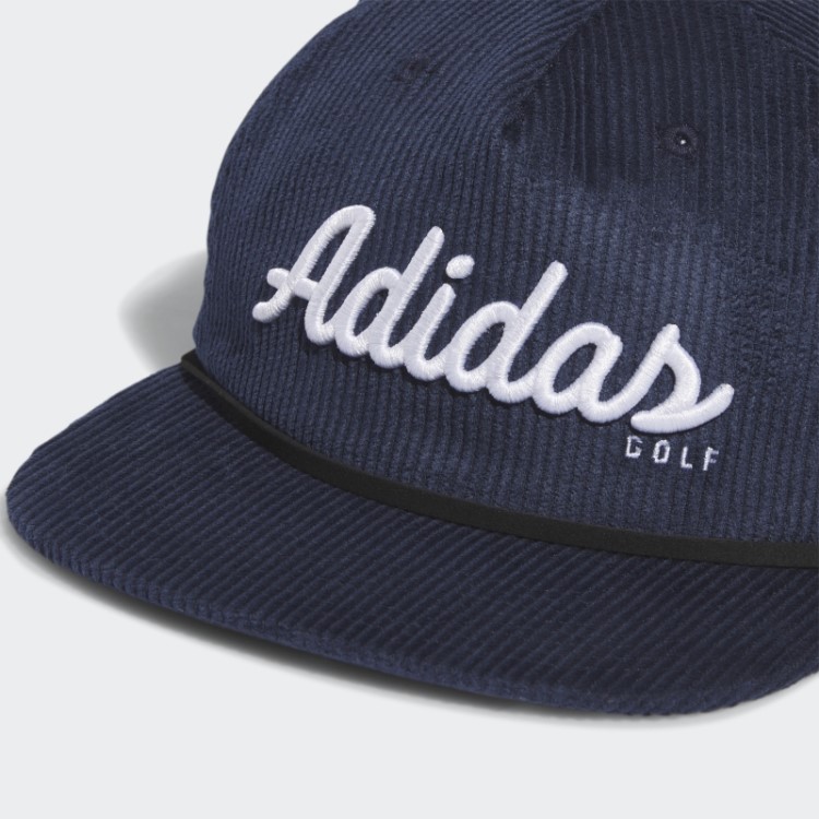 Boné De Corda De Cinco Painéis De Couro De Veludo Adidas Azul Marinho