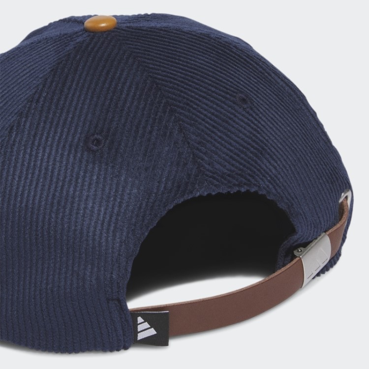 Boné De Corda De Cinco Painéis De Couro De Veludo Adidas Azul Marinho