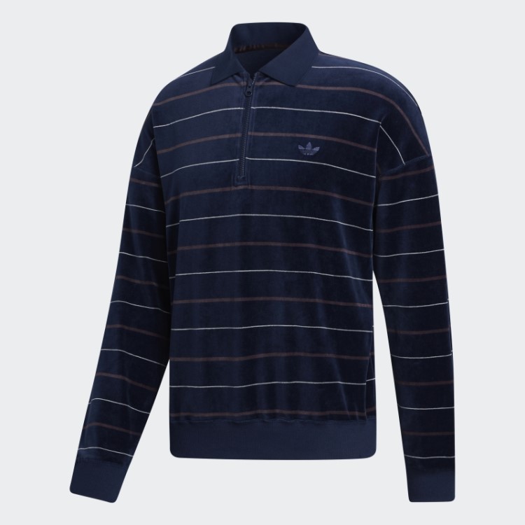 Camisa De Veludo De Manga Longa Adidas Azul Marinho (gênero Neutro)
