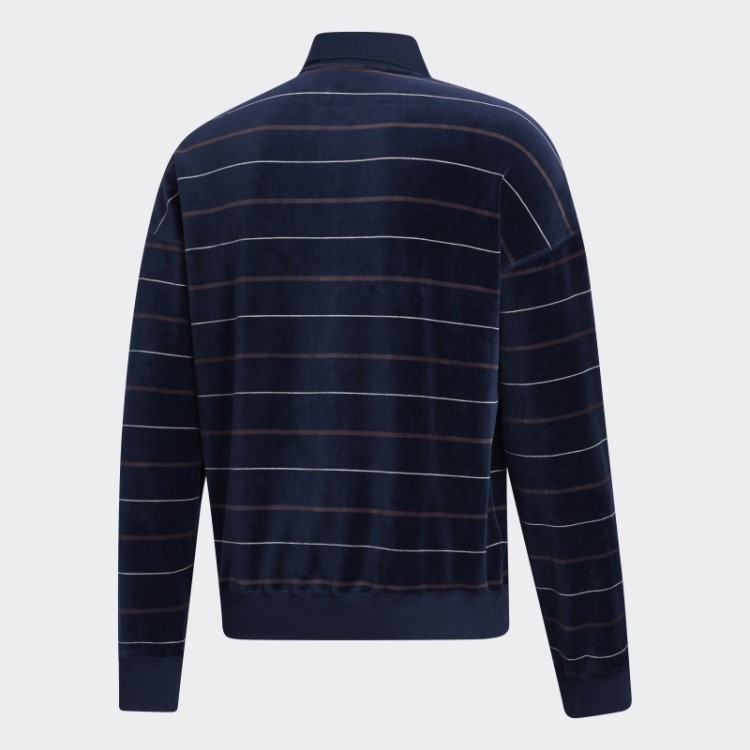 Camisa De Veludo De Manga Longa Adidas Azul Marinho (gênero Neutro)