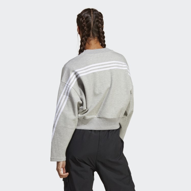 Moletom Com As Três Listras Future Icons Cinza Médio Adidas