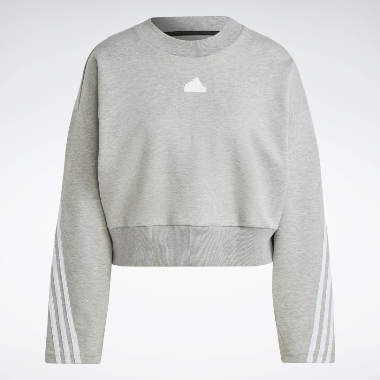 Moletom Com As Três Listras Future Icons Cinza Médio Adidas