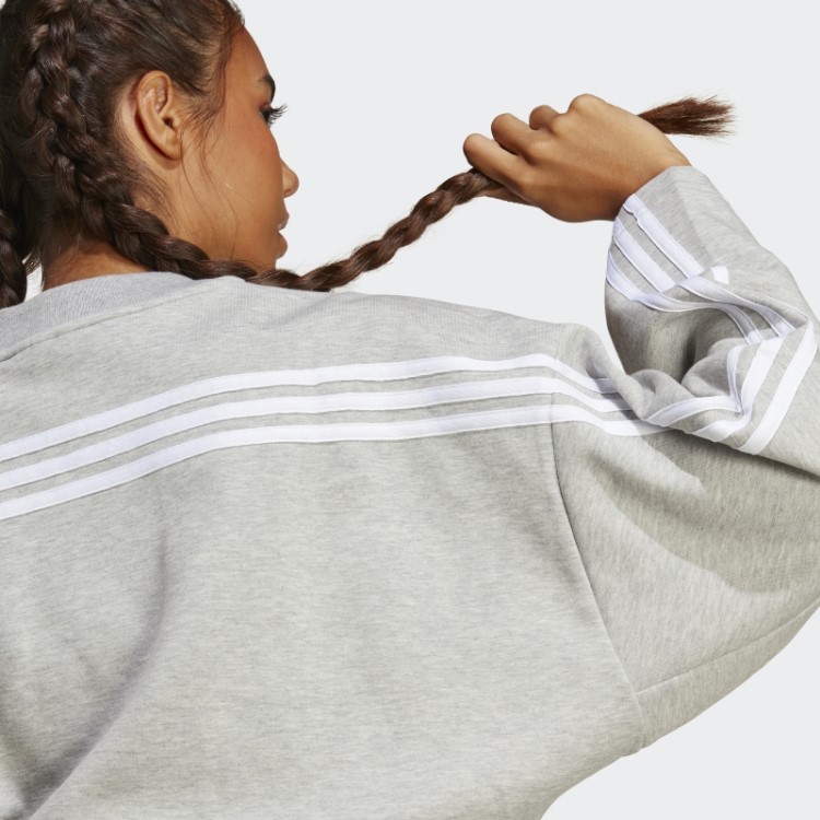 Moletom Com As Três Listras Future Icons Cinza Médio Adidas