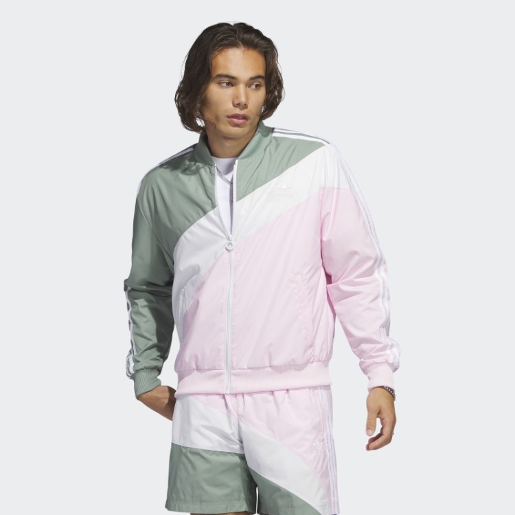 Jaqueta De Tecido Redemoinho Adidas Verde Prateado