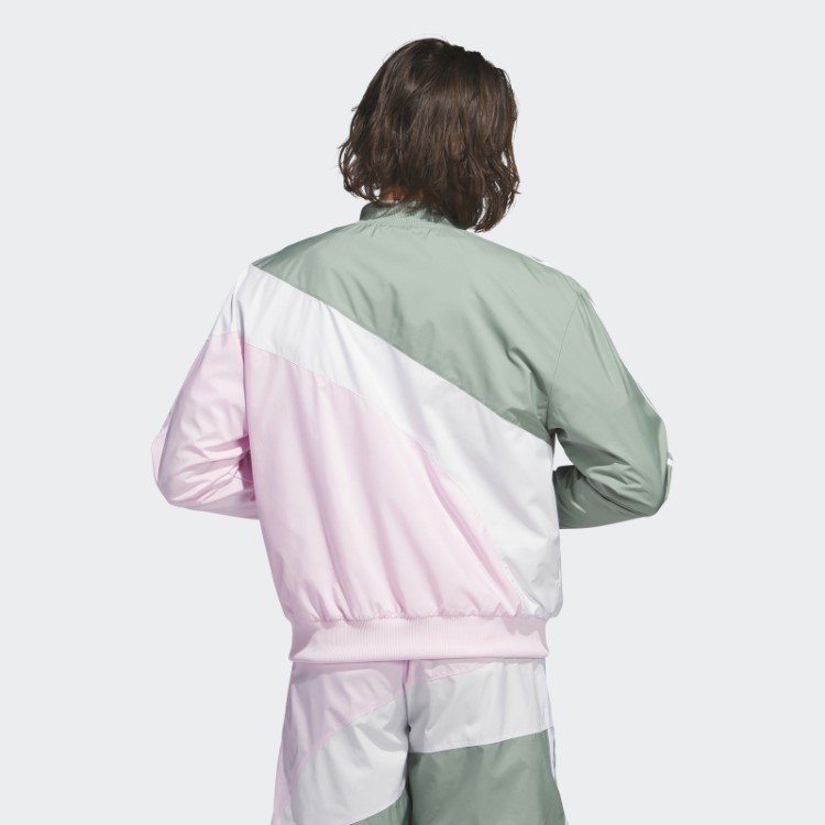 Jaqueta De Tecido Redemoinho Adidas Verde Prateado